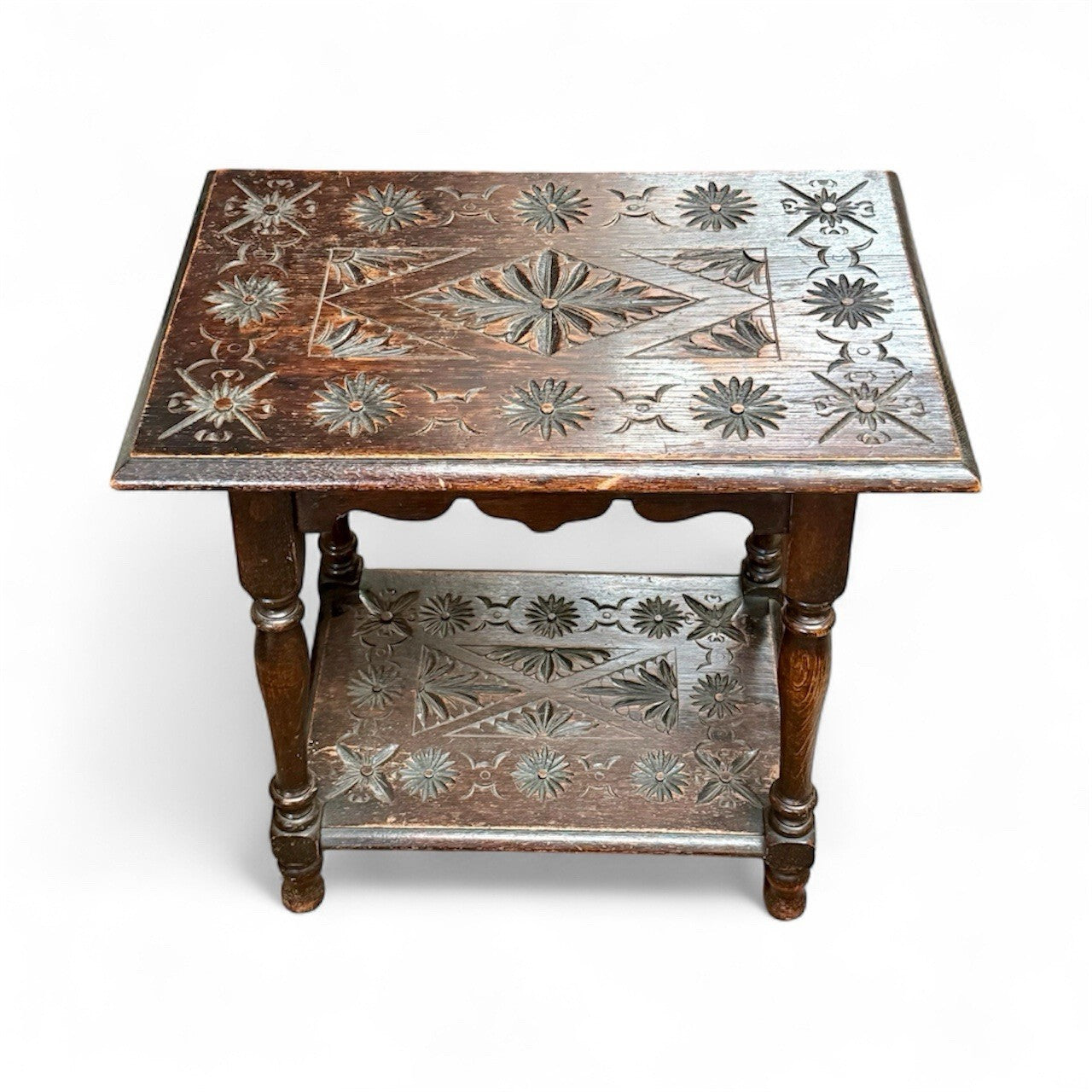 Antique English Oak Occasional Side Table