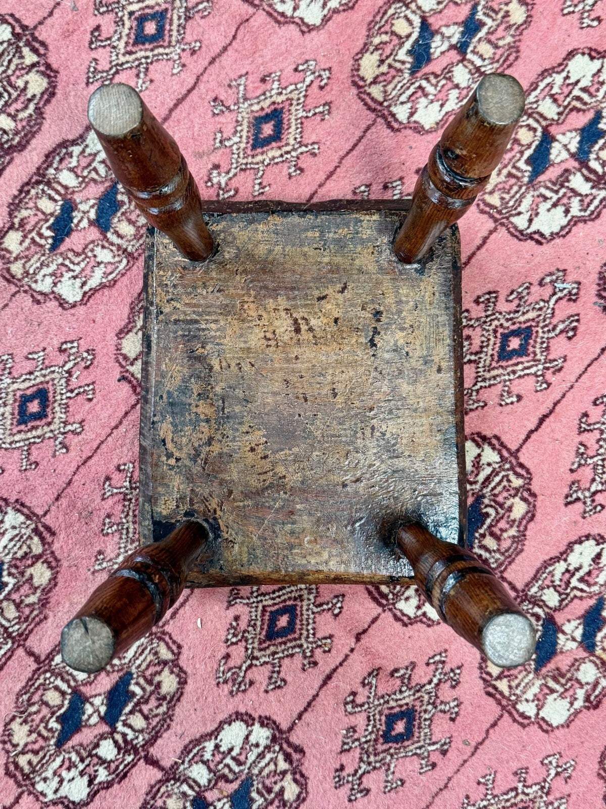Tiny Oak Stool with Great Patina