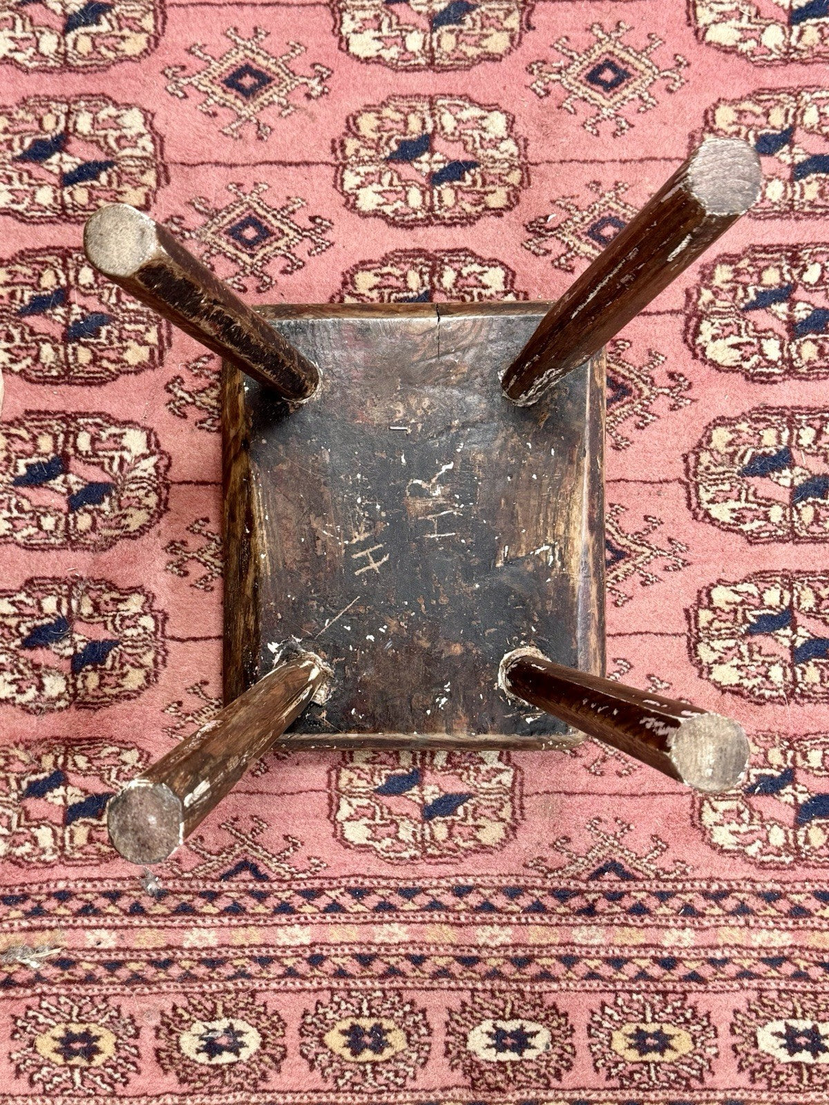 Tiny Antique Farmhouse Oak Stool