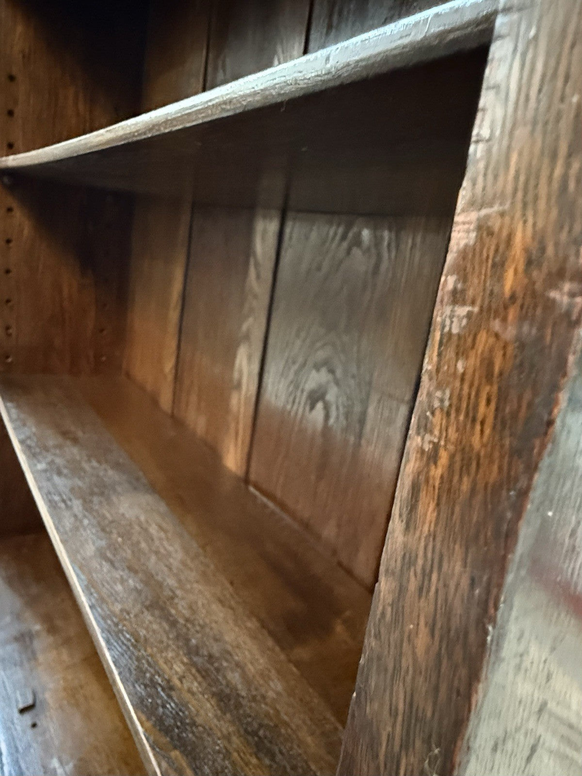Antique Arts and Crafts Oak Bookcase Open Shelving