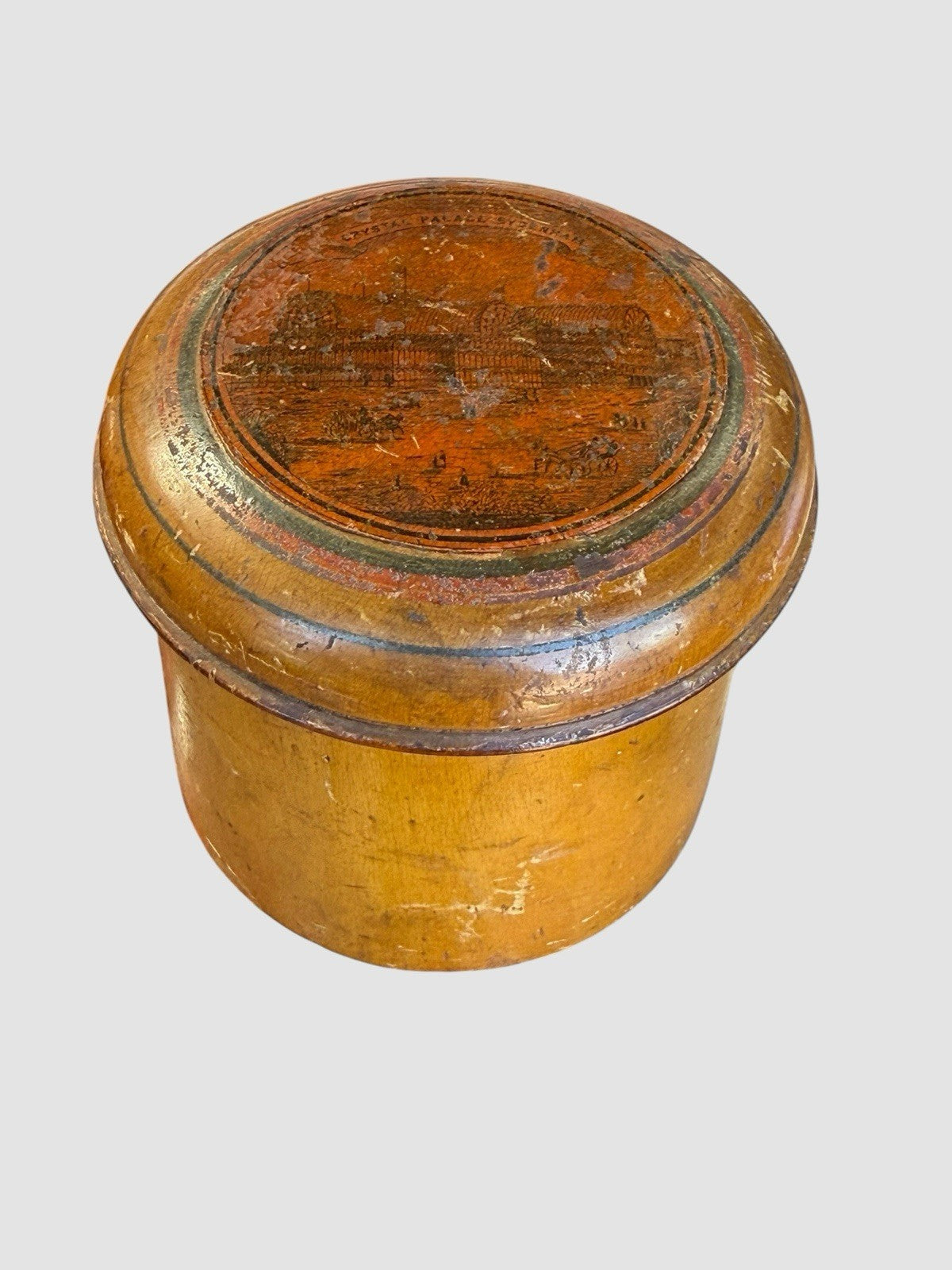 Antique Treen Wooden Box 19th Century Hand Carved Storage Collectible Vintage
