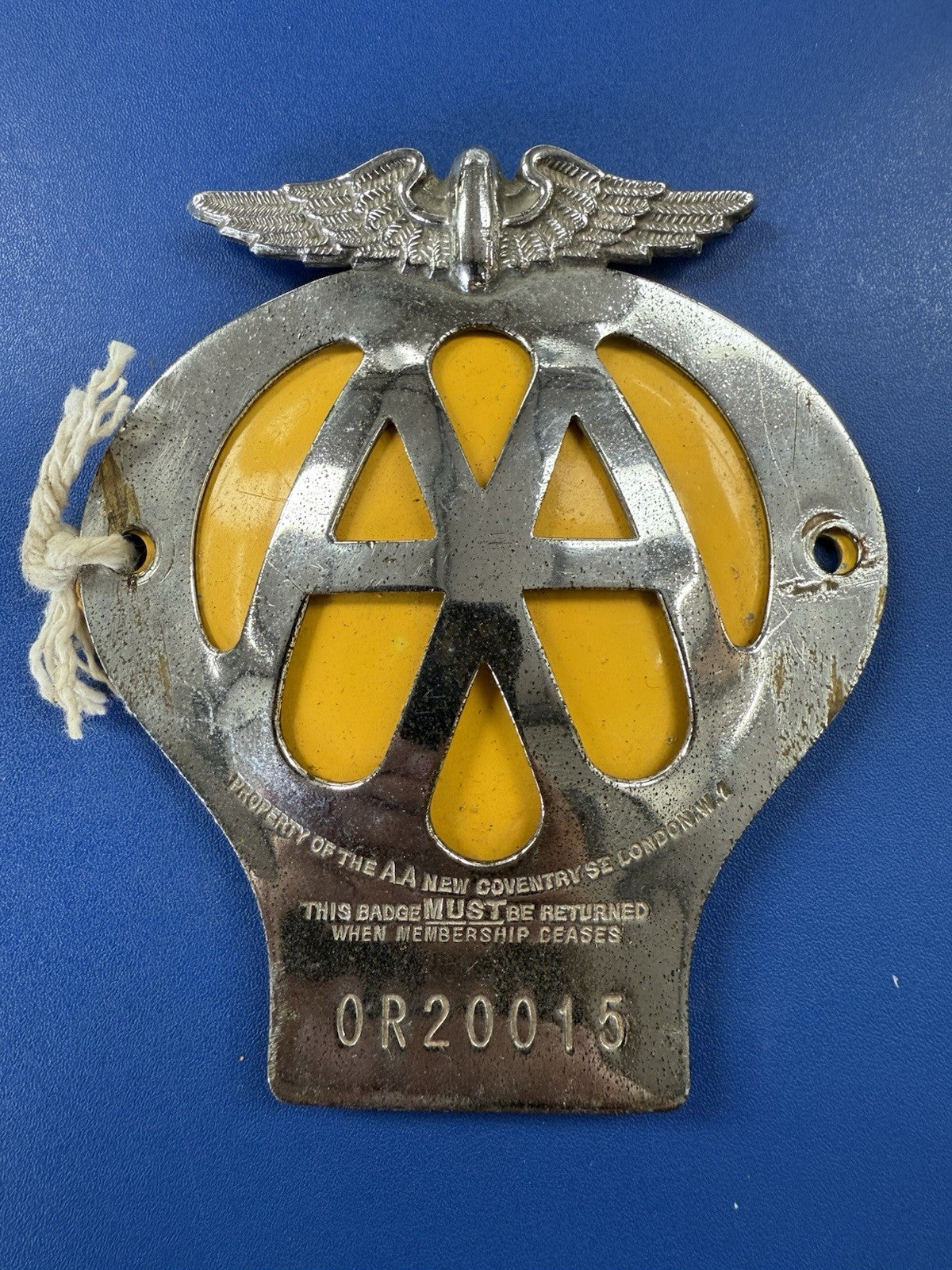 Vintage AA Car Badge 0R20015