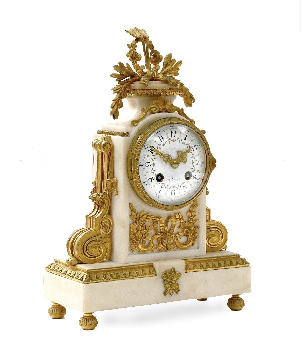 19th Century Antique French Gilt Bronze & Marble Mantel Clock Garniture c1890