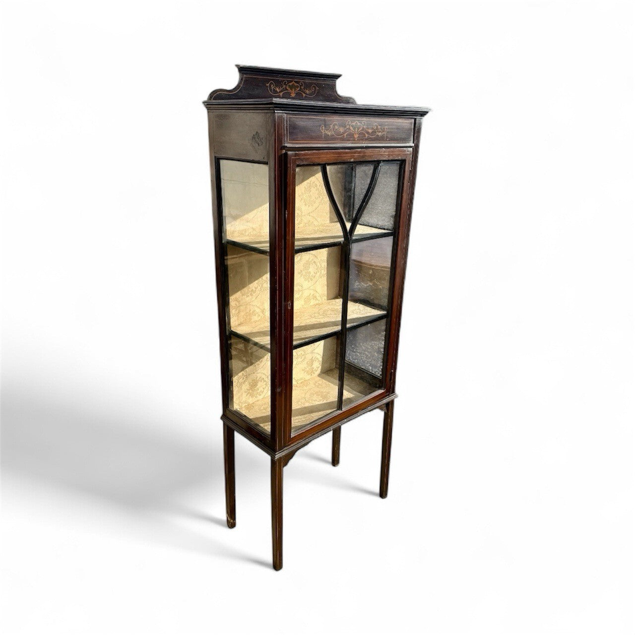 Edwardian Inlaid Mahogany Display Cabinet
