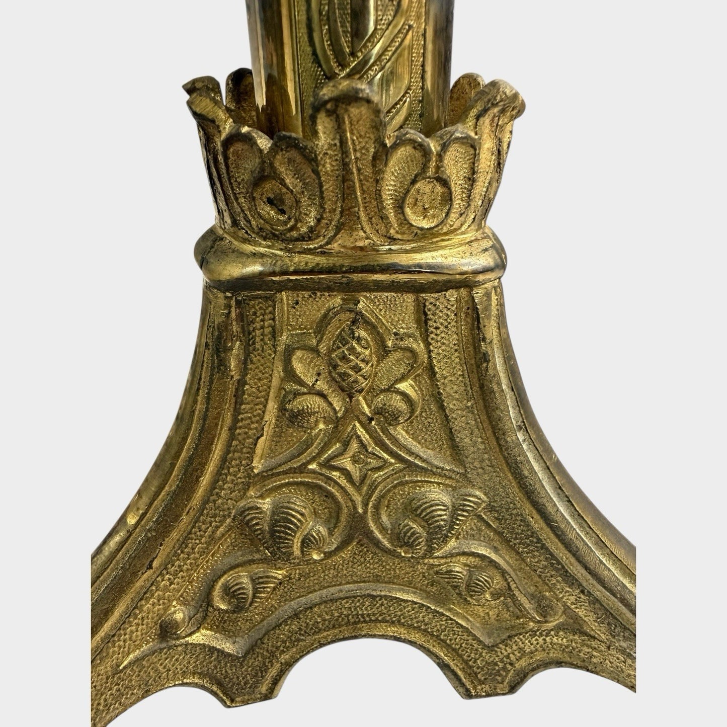 Pair of Vintage Column Table Lamps Classic Brass Style Bedside Lights
