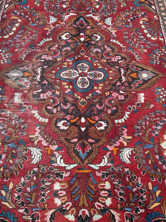 Vintage Keshan Rug Hand Knotted Wool Traditional Oriental Carpet