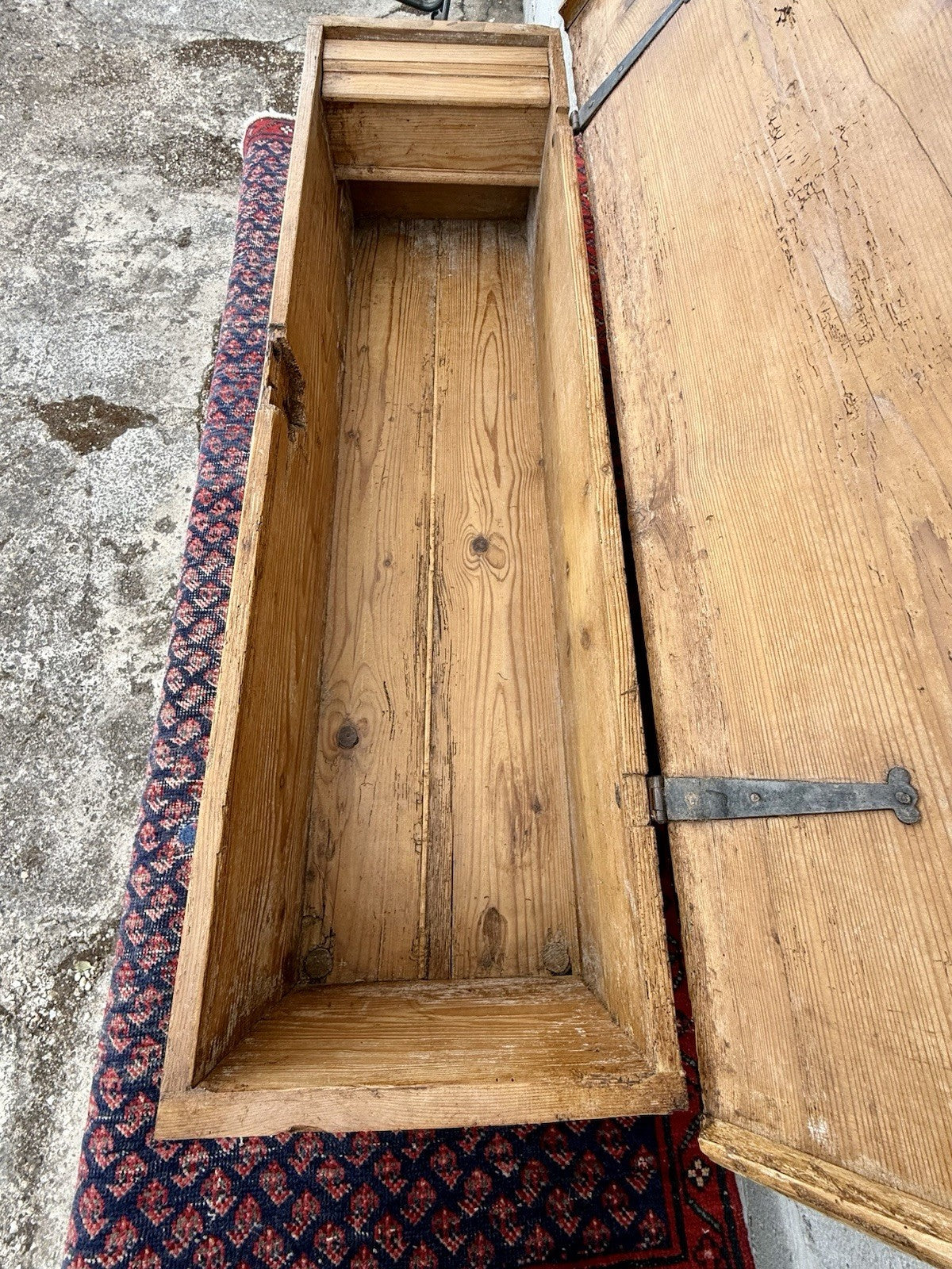 Antique Pine Blanket Box Musket Chest Gun Case 