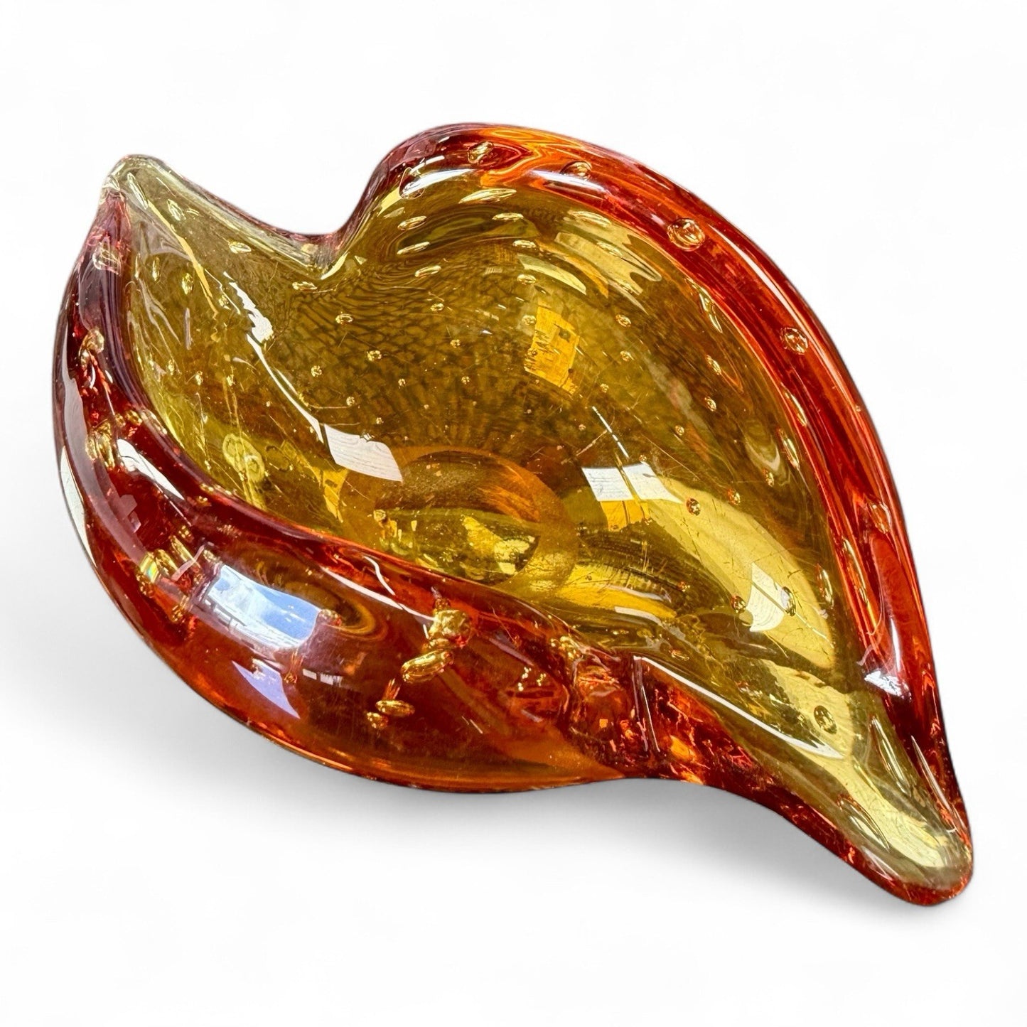 Whitefriars Amber Glass Trinket Dish