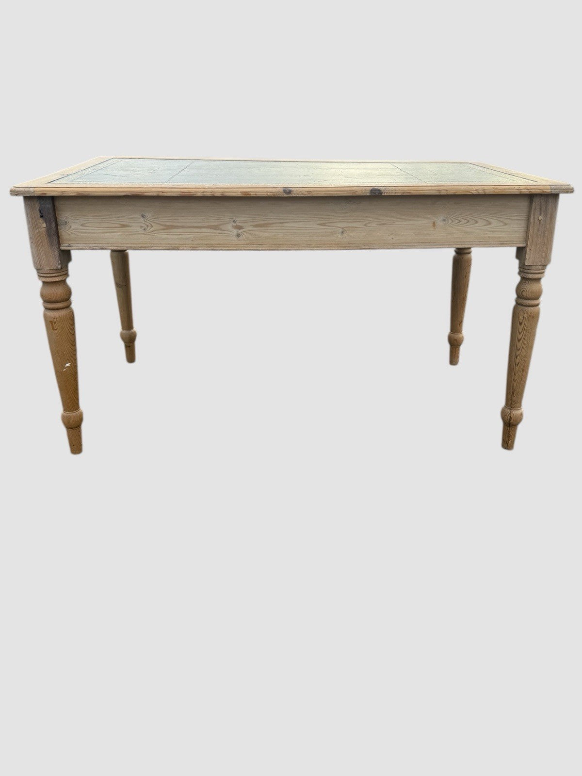 Vintage Pine Writing Desk with Leather Top Insert
