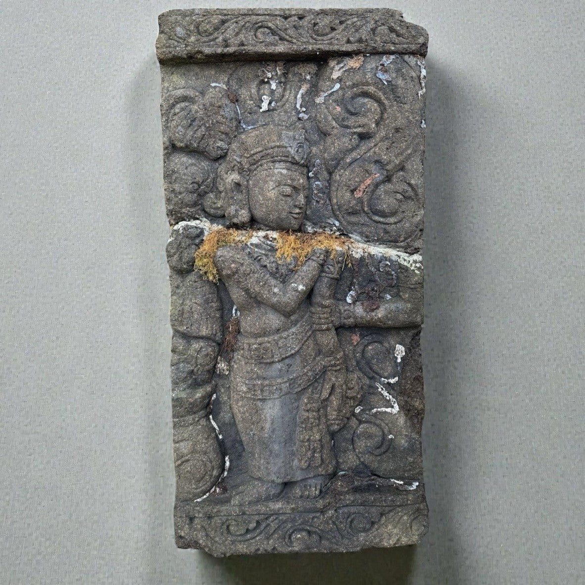 Pair Of Large Carved Stone Relief Panels AsianTemple Style Architectural Garden 