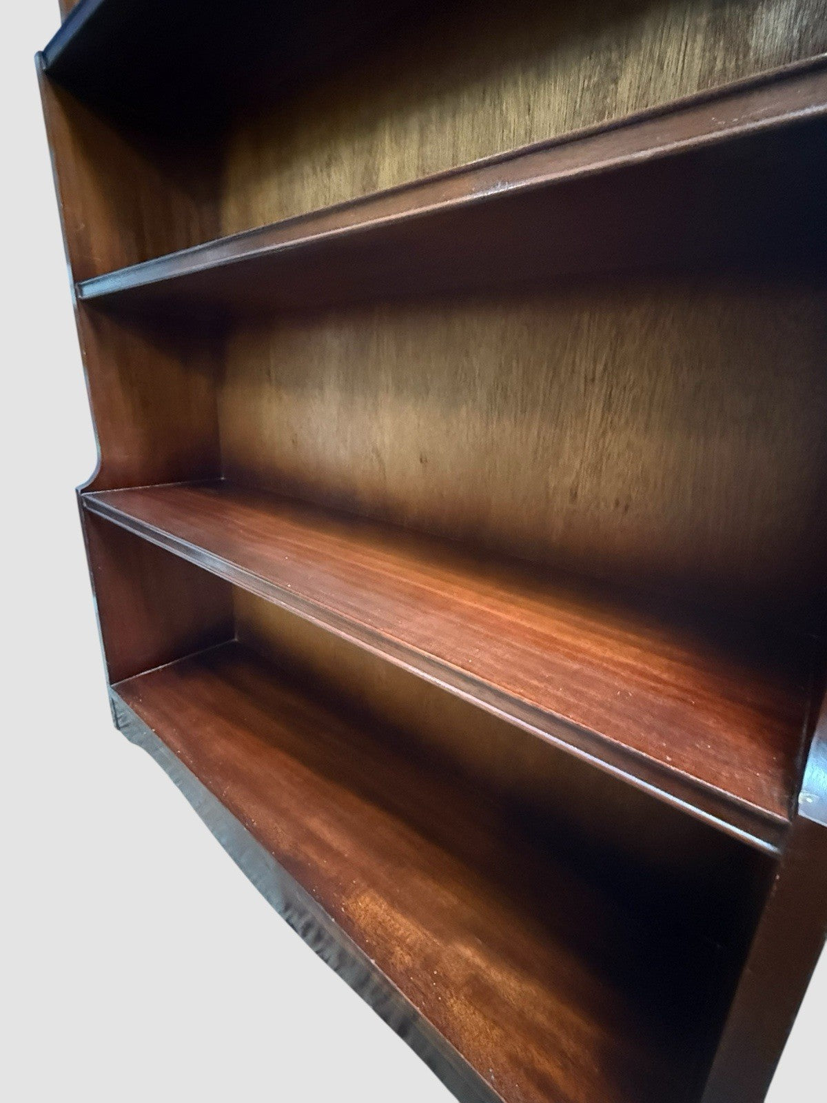 Antique Edwardian Solid Mahogany Waterfall Bookcase