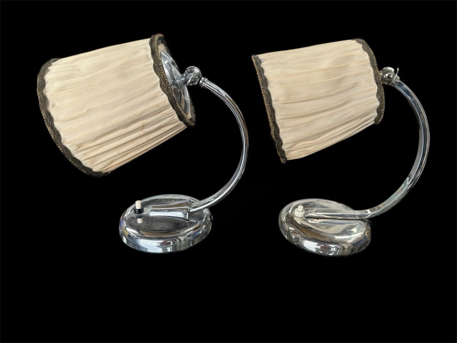 vintage bedside lamps pair