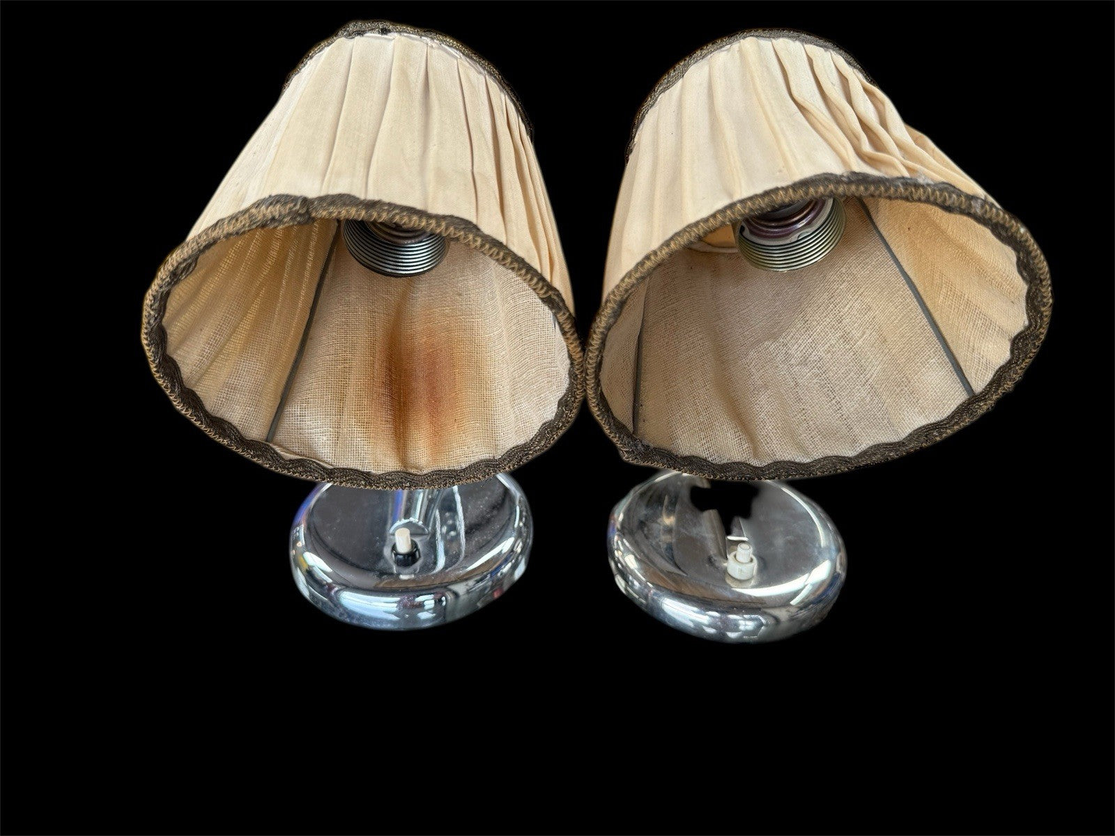 vintage bedside lamps pair