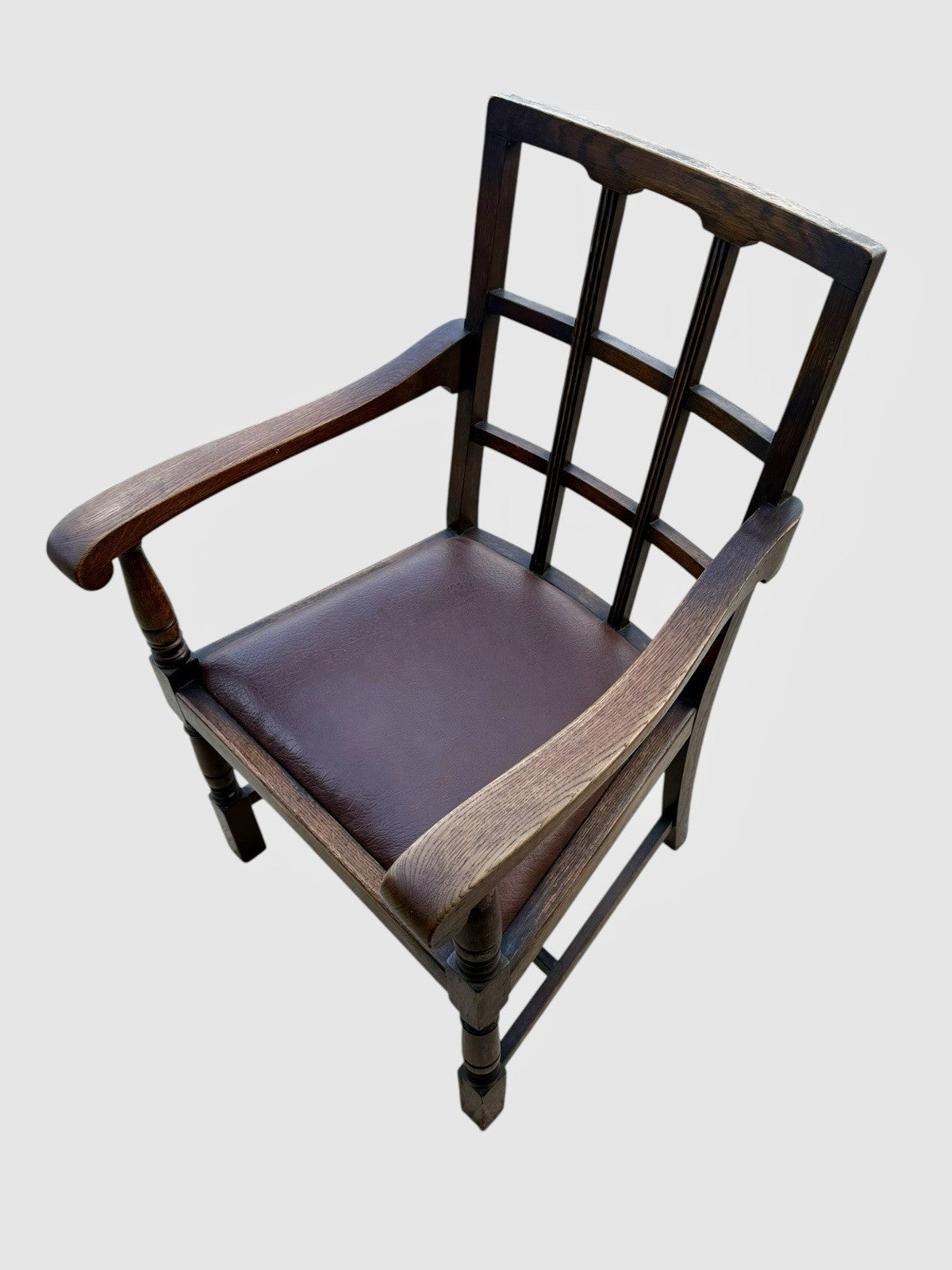 Antique Heals Style Oak Armchair Arts & Crafts Lounge Chair Early 20th C
