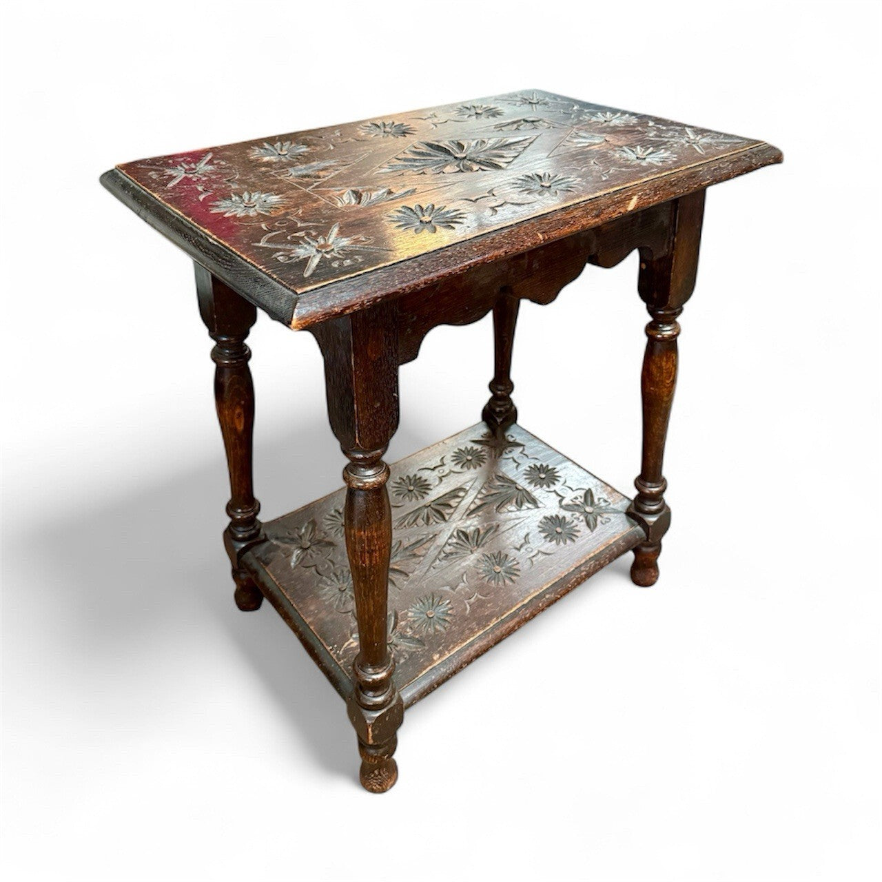 Antique English Oak Occasional Side Table 