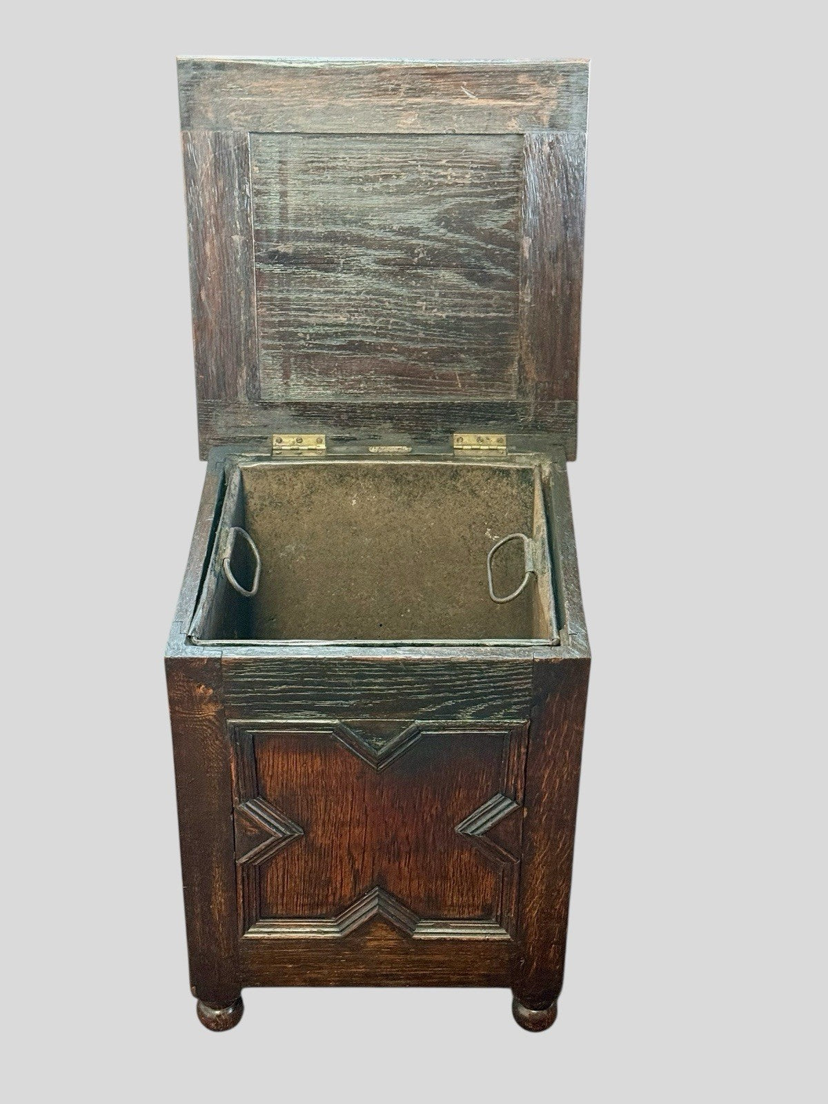 Antique Oak Coal Box c1850 with Original Metal Liner Victorian