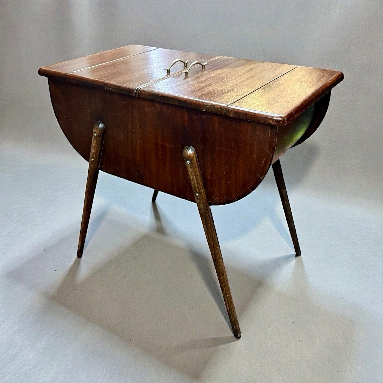 Vintage Wooden Sewing Box with Lift Out Trays Storage Craft Collectible