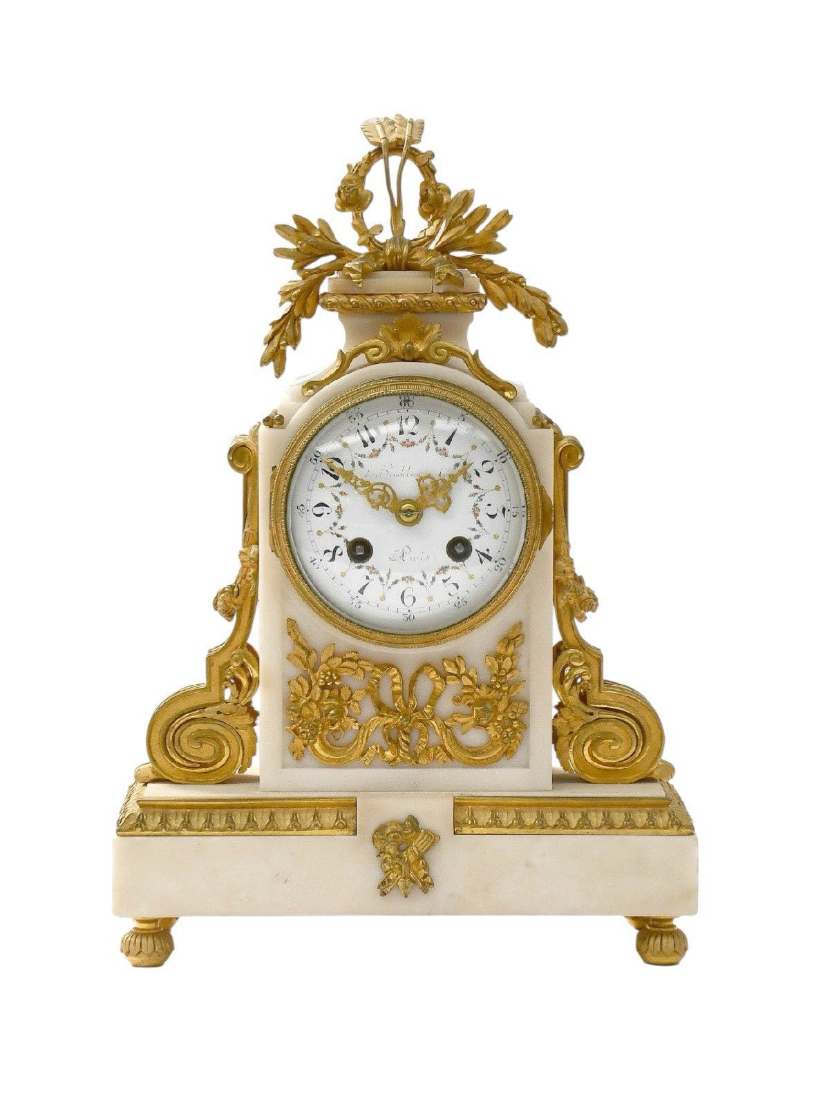 19th Century Antique French Gilt Bronze & Marble Mantel Clock Garniture c1890