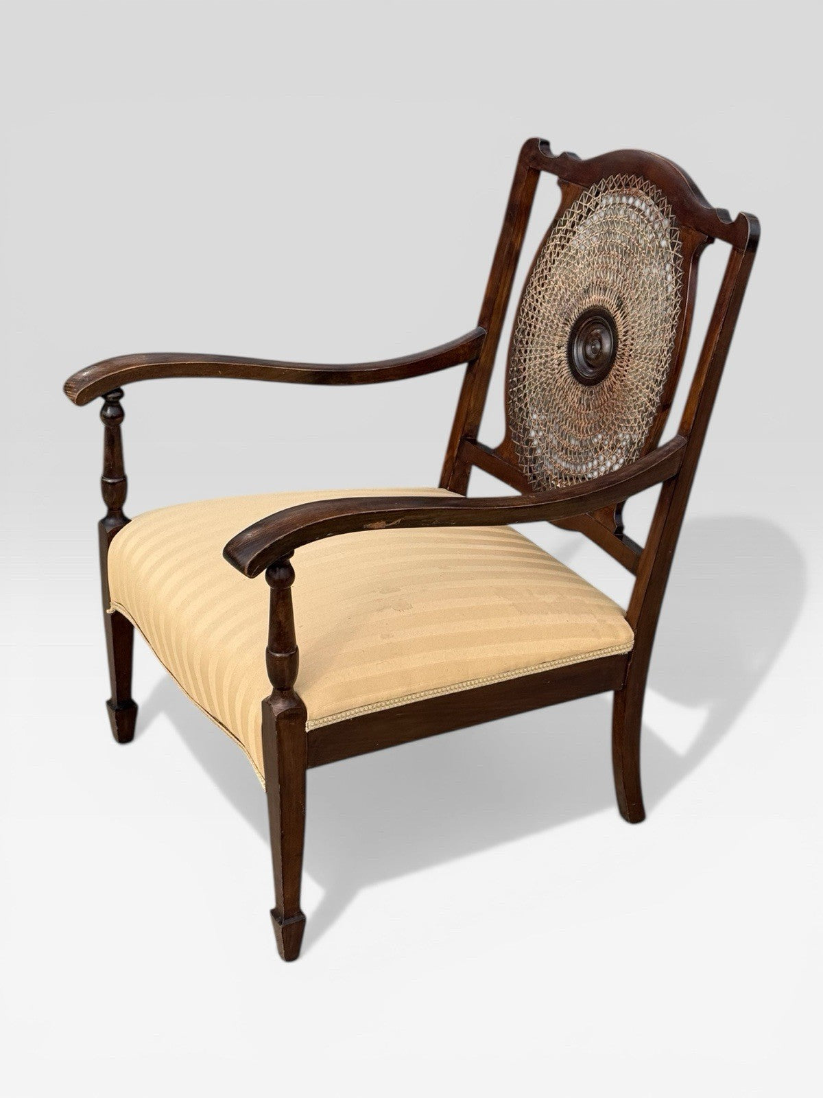 Antique Bergere Chair Cane Seat French Louis Style Armchair Vintage