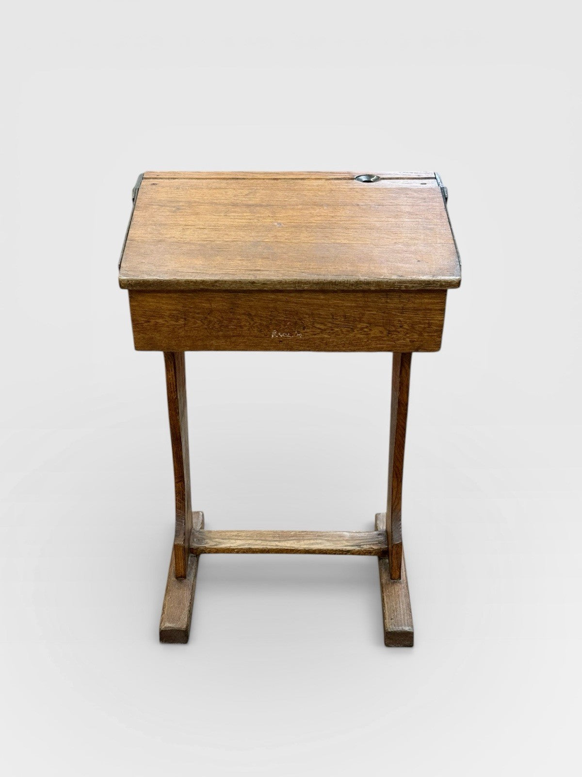 Antique Oak Child’s School Desk Early 20th Century Vintage Wooden Desk