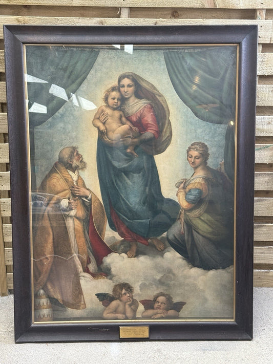 Raphael’s Sistine Madonna Vintage Large Art Print 