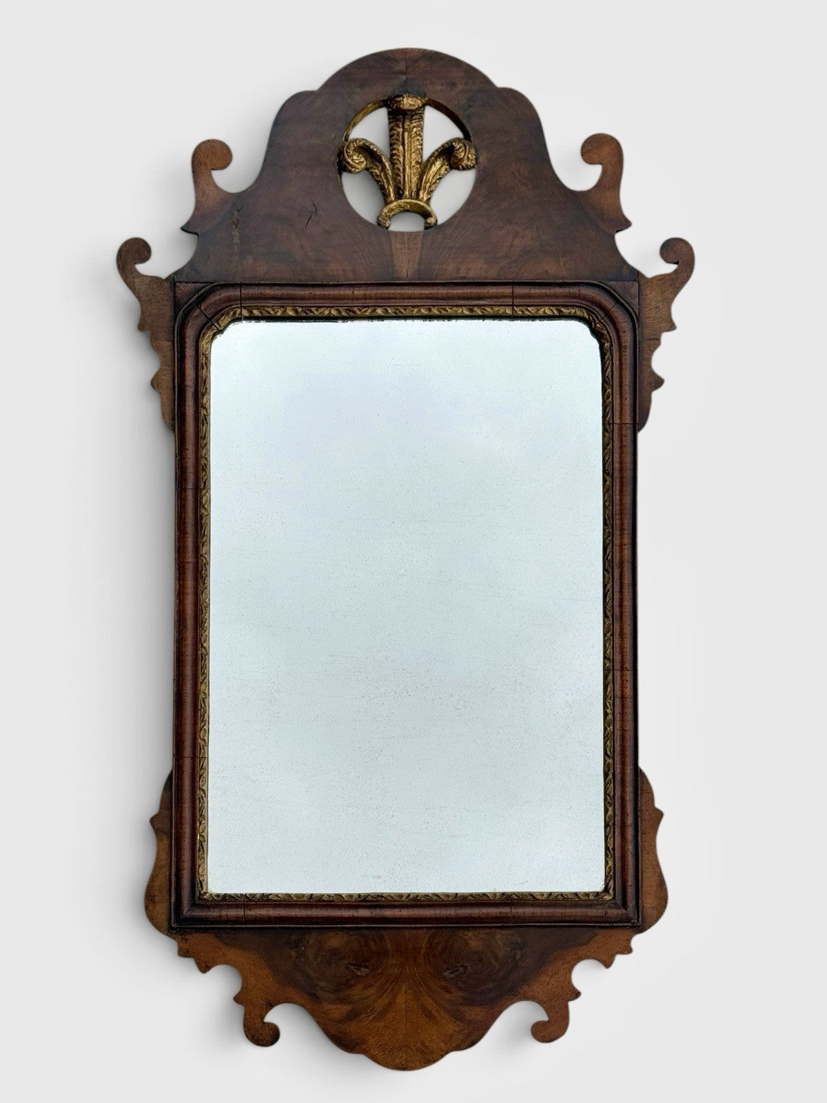 Antique Georgian George III Walnut Wall Mirror Original Glass c1790 75x43cm