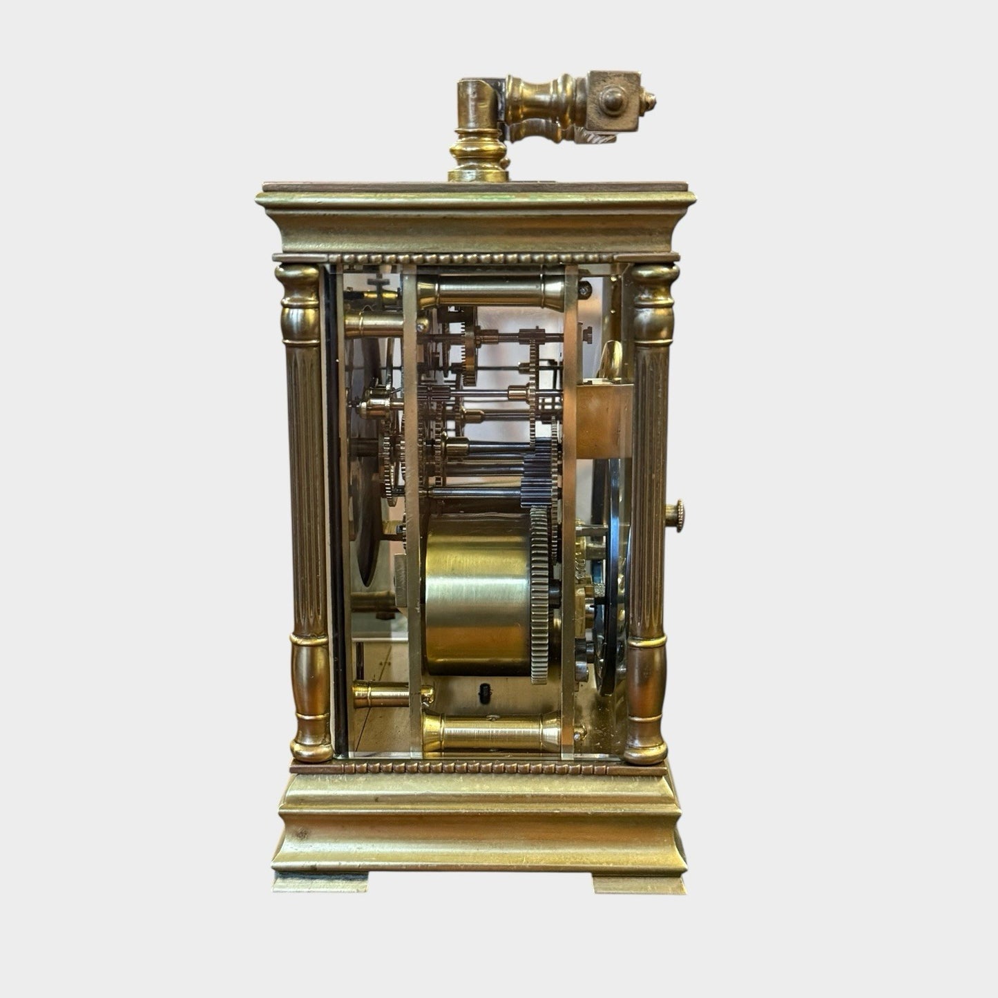 Antique French Brass Carriage Clock Cased Timepiece
