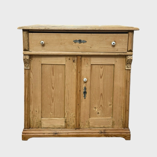 Victorian Stripped Pine Sideboard 19th Century Antique Storage Cabinet
