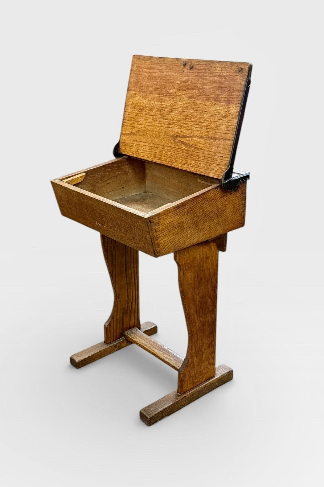 Antique Oak Child’s School Desk Early 20th Century Vintage Wooden Desk