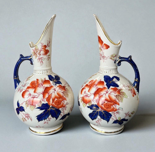 Pair Of Antique Ewers Possibly Mason