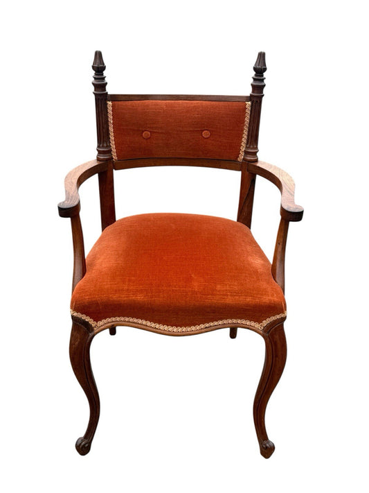 Antique Regency Style Mahogany Bedroom Chair Vintage Upholstered Dressing Seat