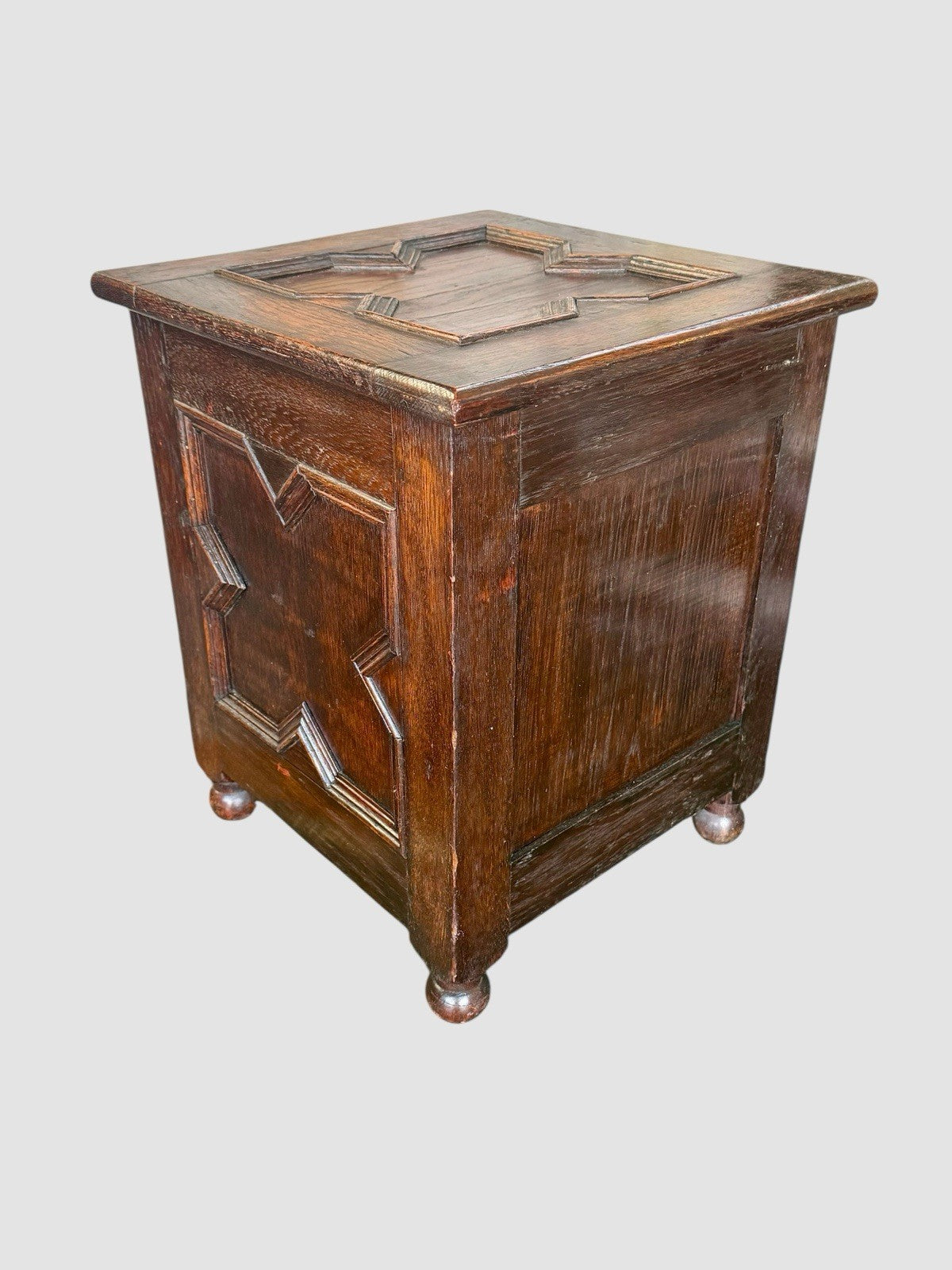 Antique Oak Coal Box c1850 with Original Metal Liner Victorian