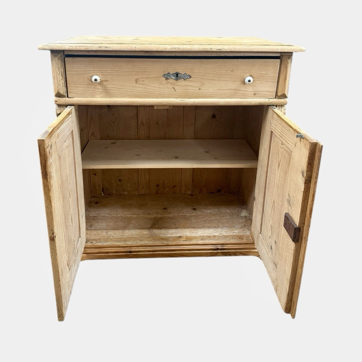 Victorian Stripped Pine Sideboard 19th Century Antique Storage Cabinet