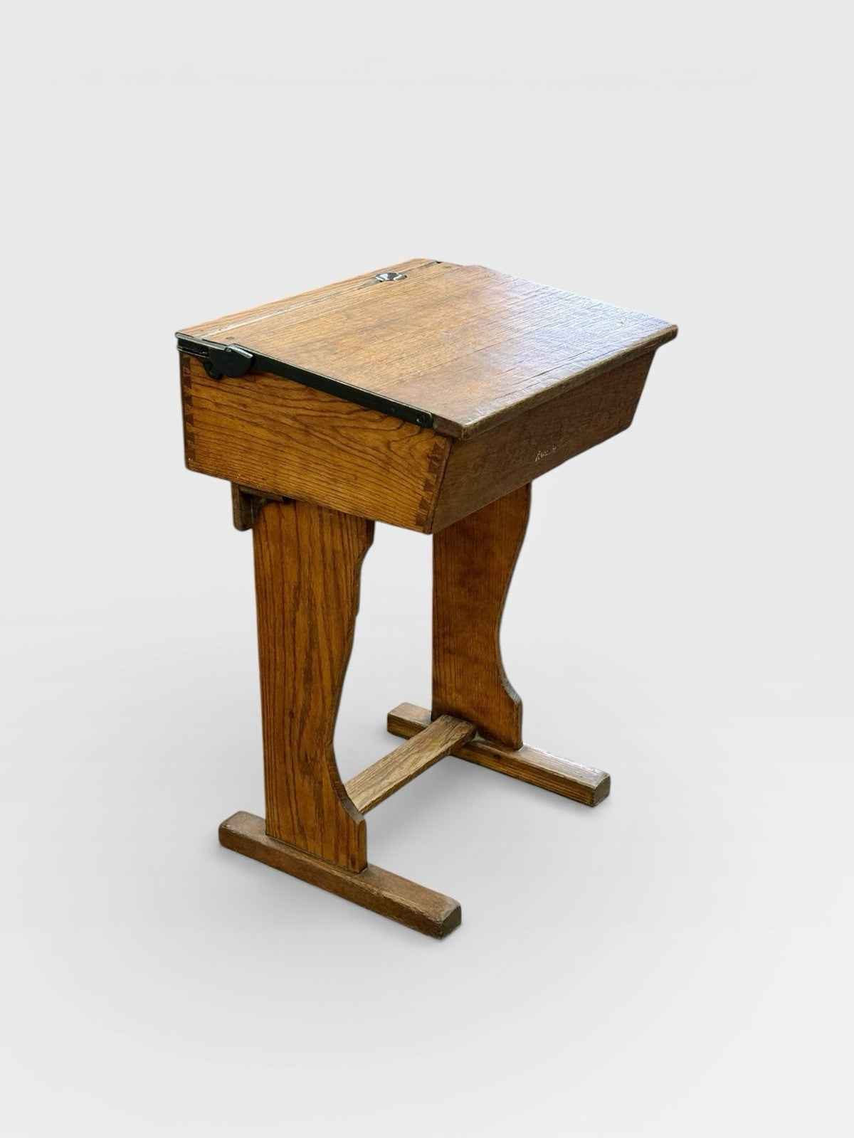 Antique Oak Child’s School Desk Early 20th Century Vintage Wooden Desk