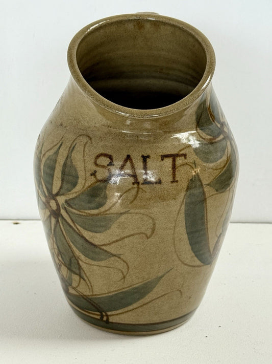 Studio Pottery Salt Pig Ceramic Stoneware Vintage Cottage Style Farmhouse VGC