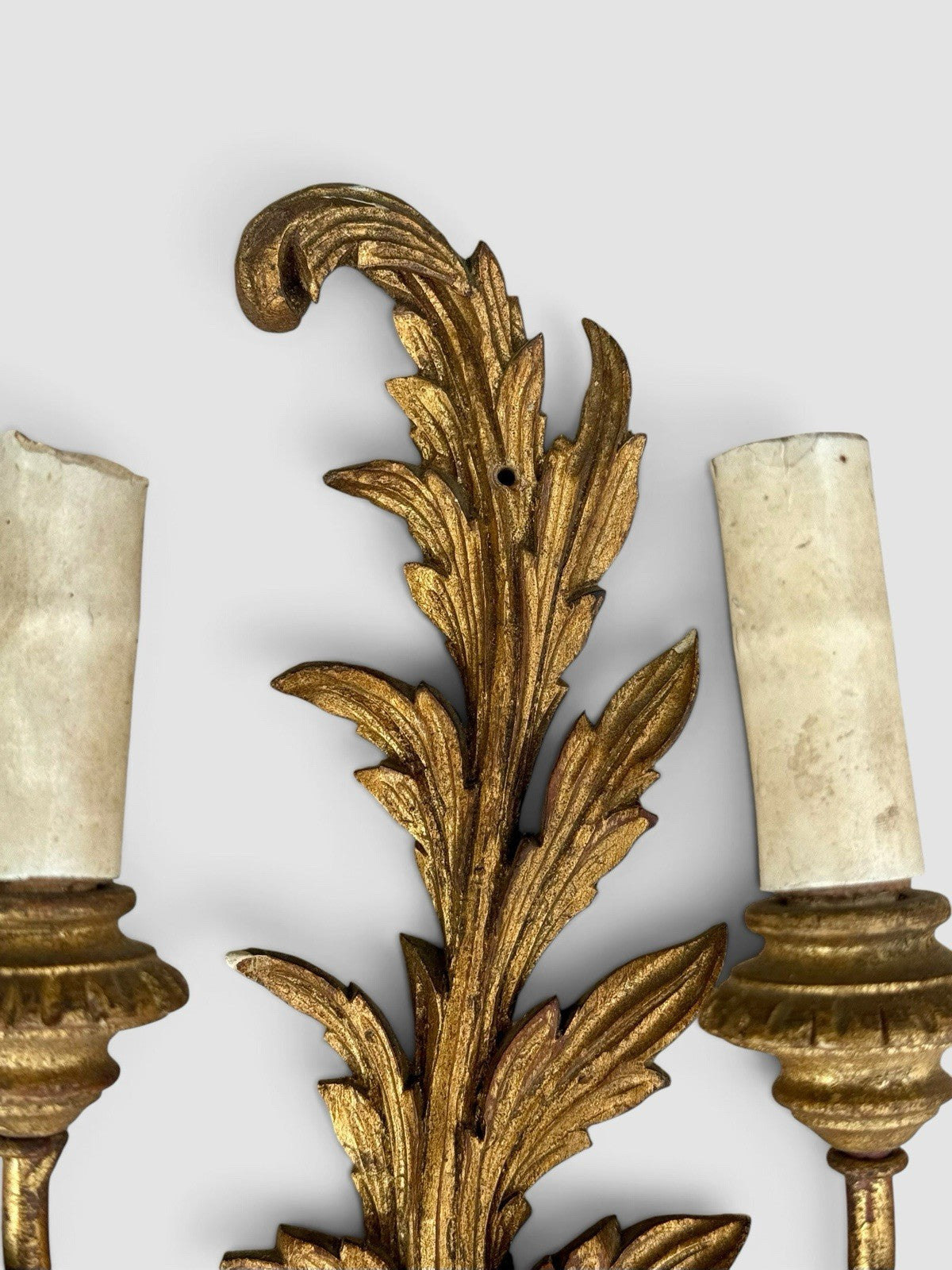 Vintage Mid Century Florentine Gilt Wall Sconces, Pair, Circa 1950