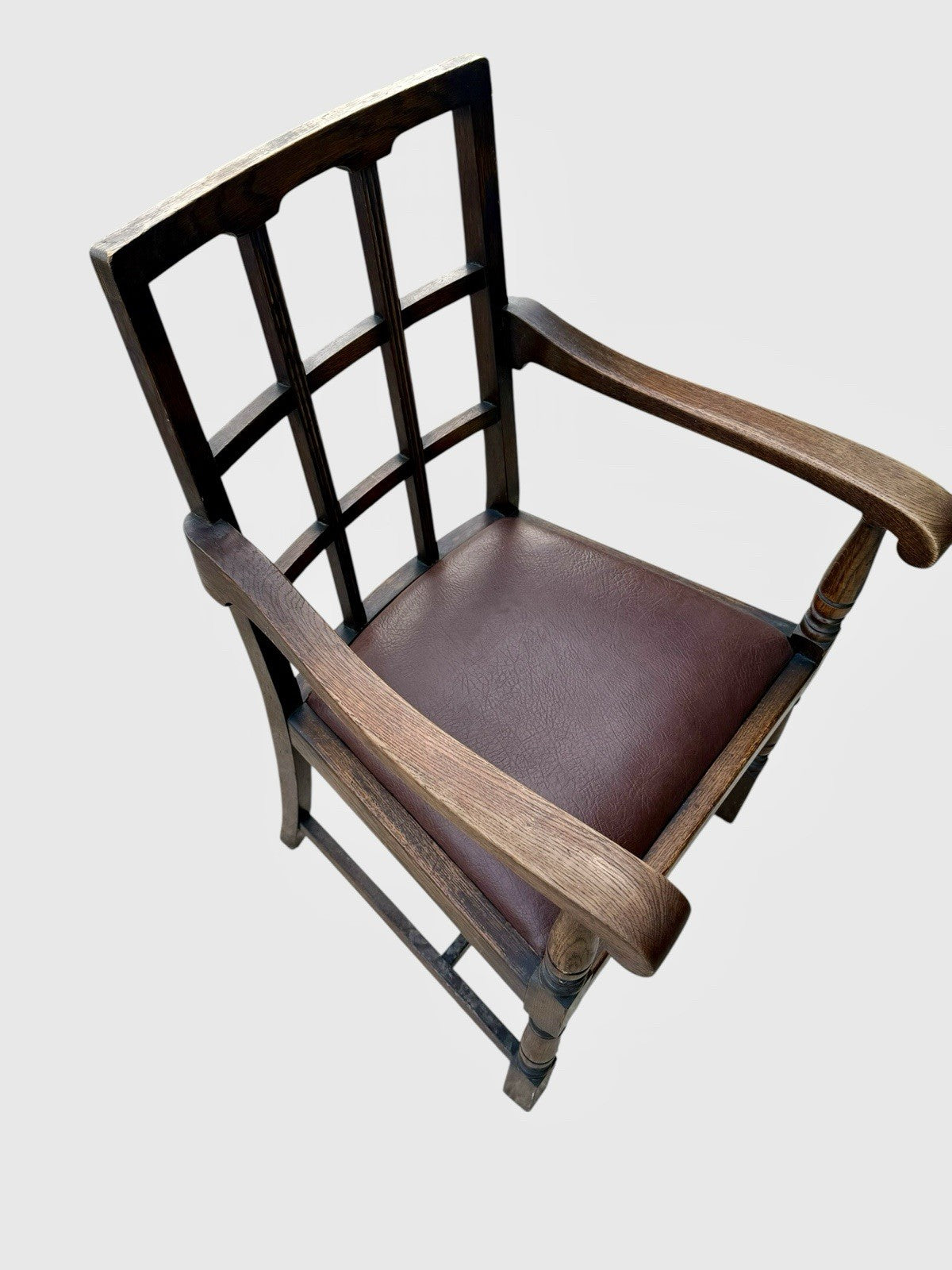 Antique Heals Style Oak Armchair Arts & Crafts Lounge Chair Early 20th C