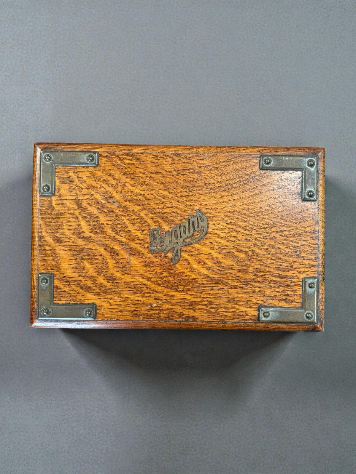 Antique Cigar Case, English, Oak, Cedar, Desktop Humidor, Edwardian, Circa 1910