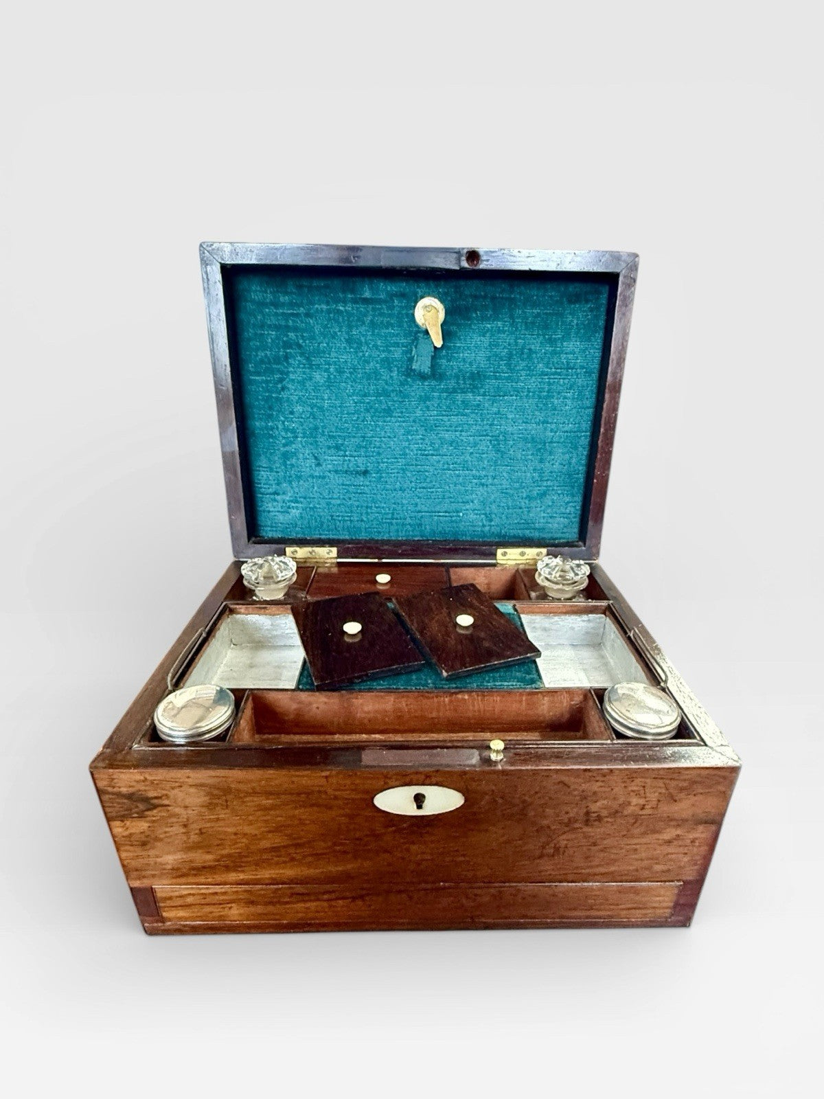 Victorian Rosewood Vanity Box Antique c1860 Jewellery Dressing Box
