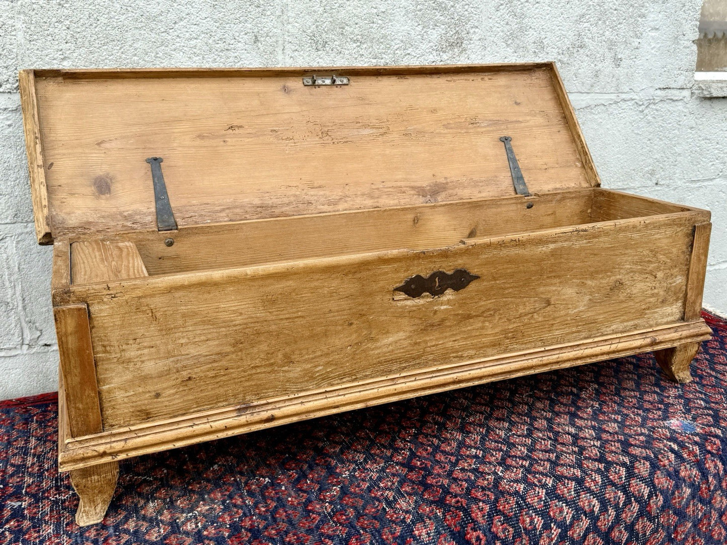 Antique Pine Blanket Box Musket Chest Gun Case 