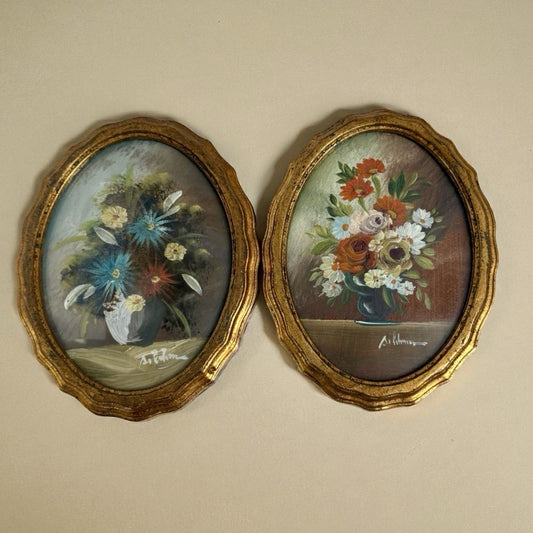 Pair Of Miniature Oil Paintings Signed