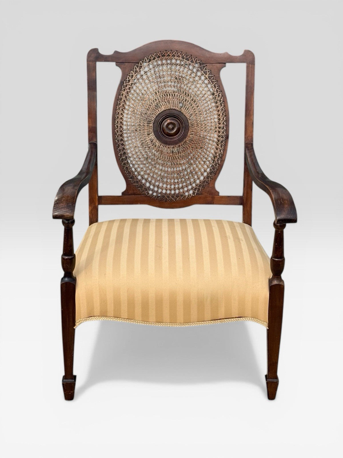 Antique Bergere Chair Cane Seat French Louis Style Armchair Vintage
