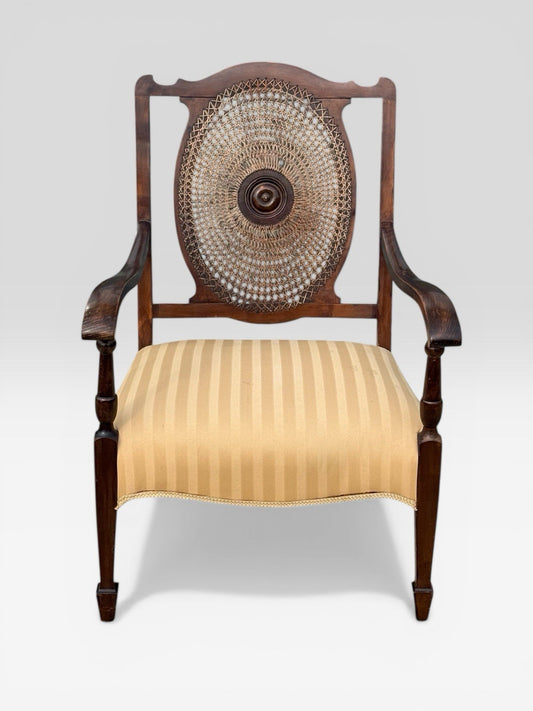 Antique Bergere Chair Cane Seat French Louis Style Armchair Vintage