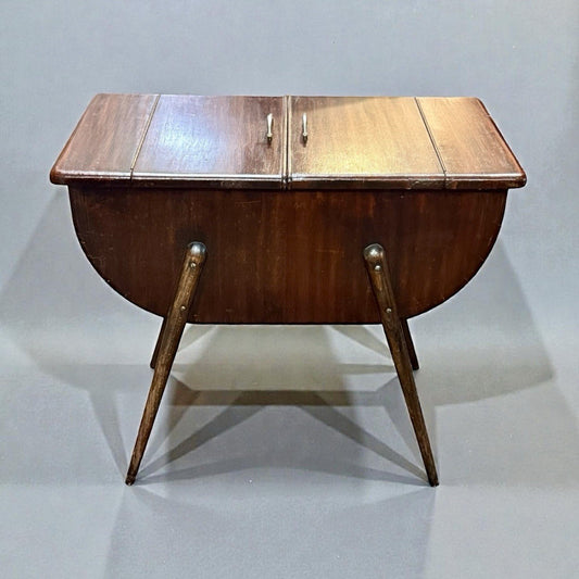 Vintage Wooden Sewing Box with Lift Out Trays Storage Craft Collectible