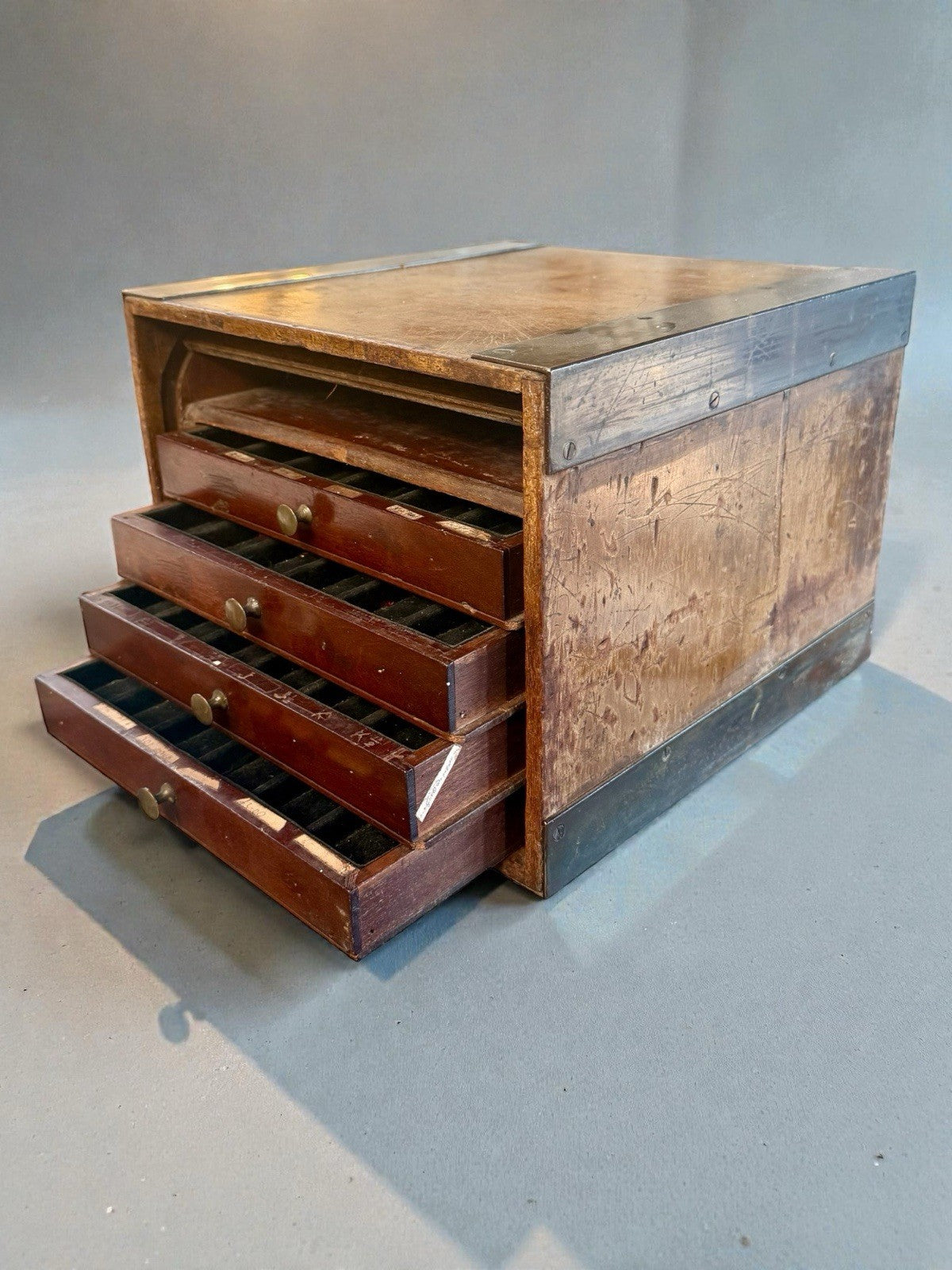 Vintage Collectors Cabinet Chest Small Drawers Display Storage
