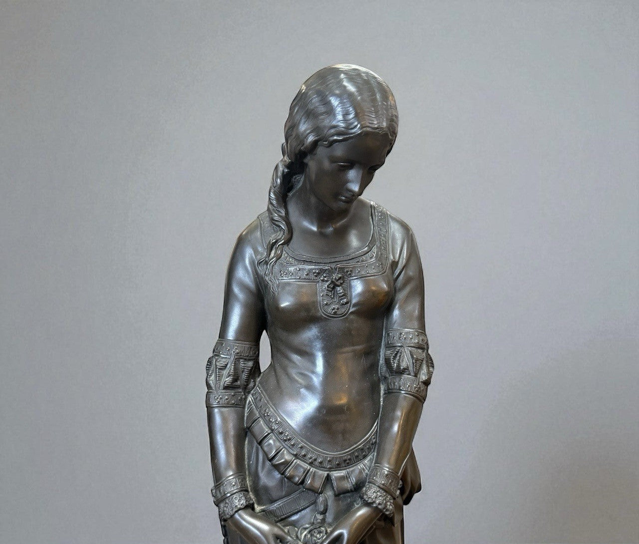 Bronzed Resin Statue The Pensive Chatelaine
