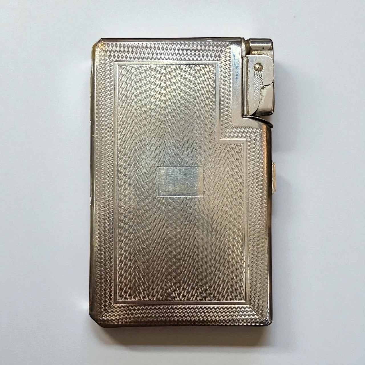 Vintage Windsor Cigarette Case with Matching Lighter Metal Smoking Set Retro