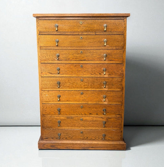 Antique Collectors Oak Chest Of Drawers