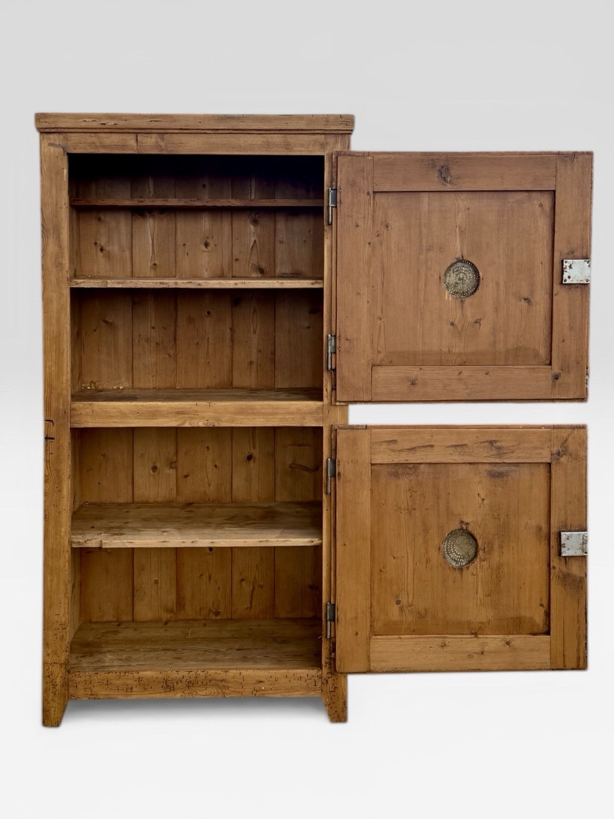 Antique Pine Larder Cupboard Kitchen Pantry Cabinet Rustic Storage 
