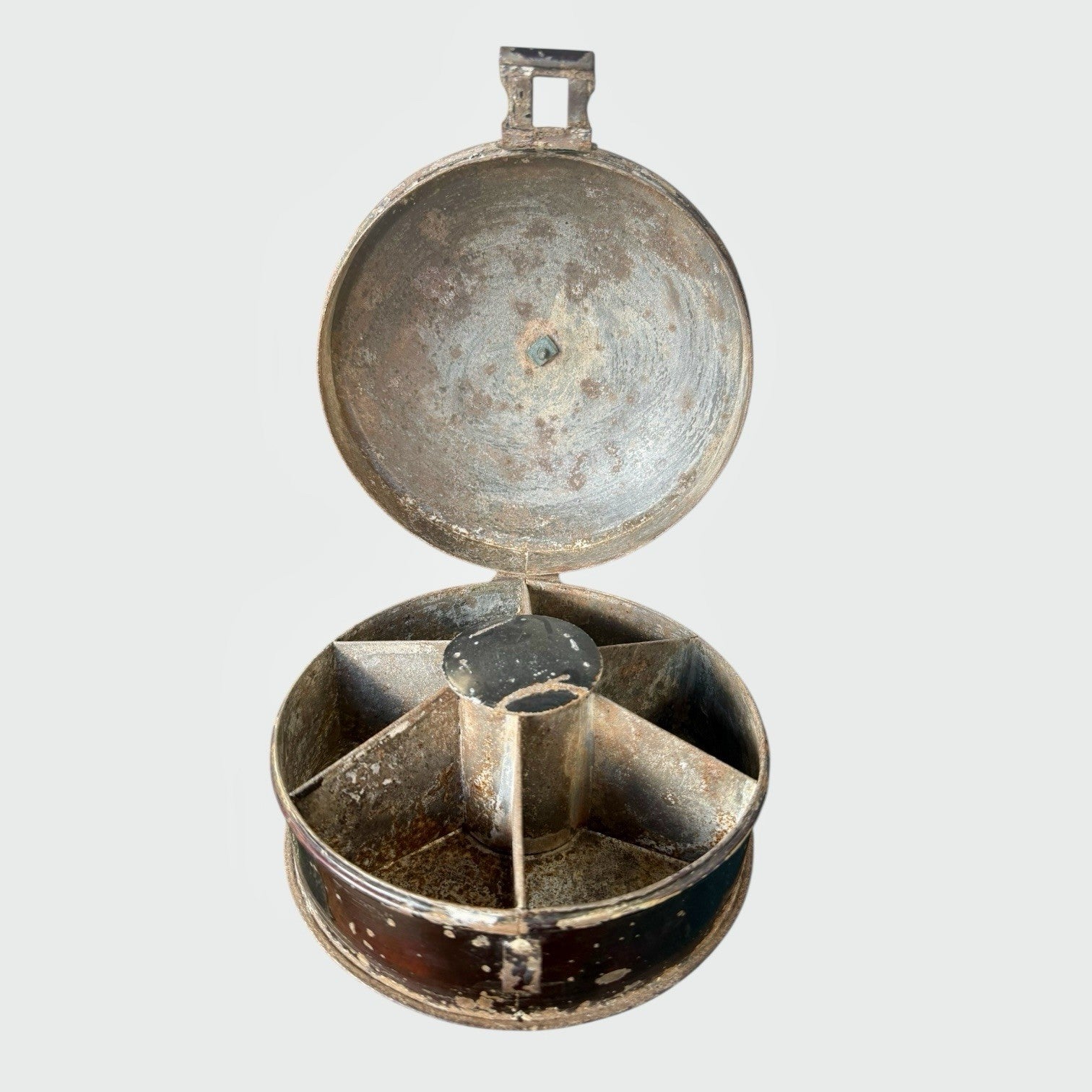 Antique Victorian Toleware Spice Tin with Nutmeg Grater Original Tin